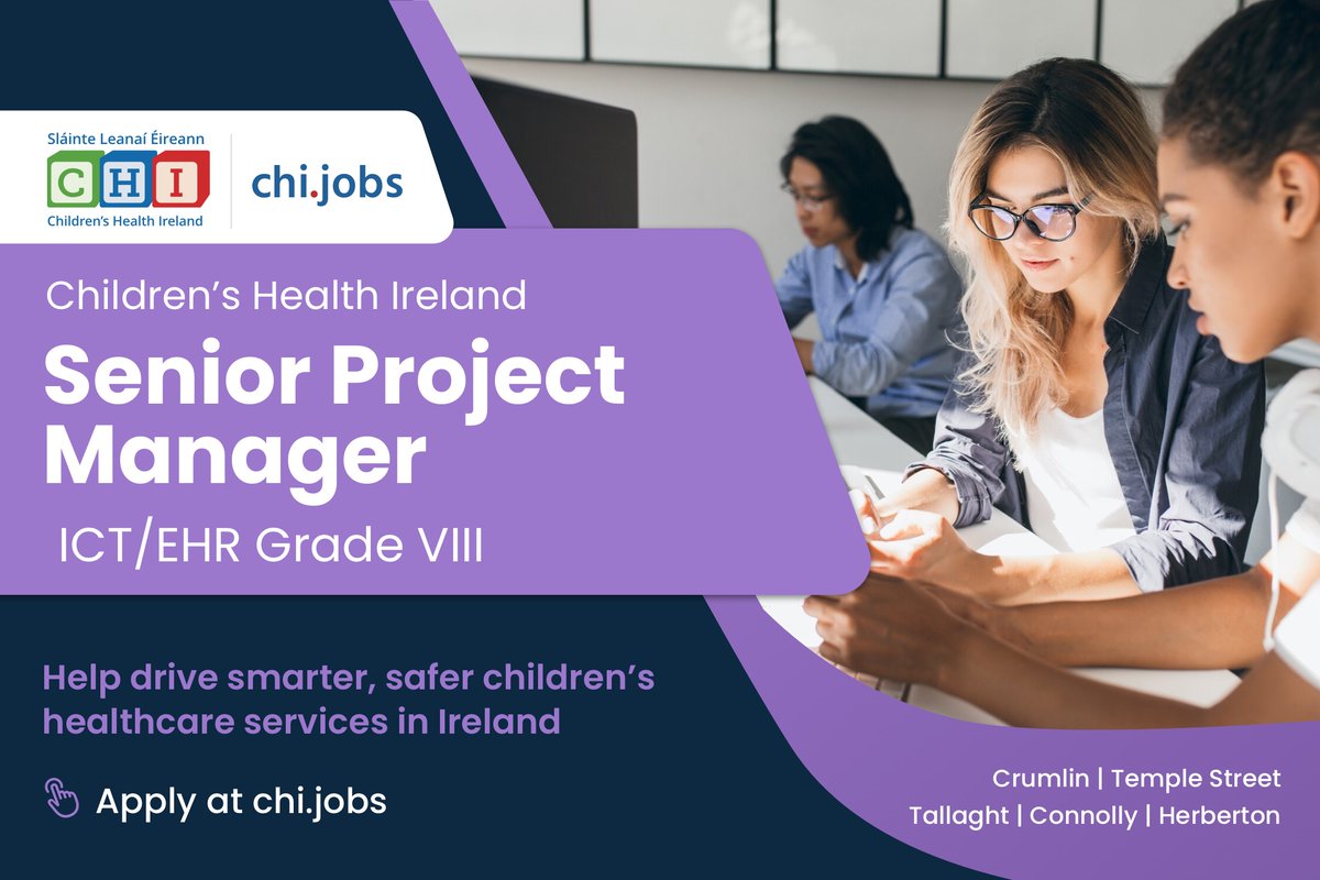 This is an exciting time to join the ICT Programme at CHI. Applications are invited for the role of Senior Project Manager -ICT/EHR Grade VIII. Apply here: ow.ly/wGg750QfYcy