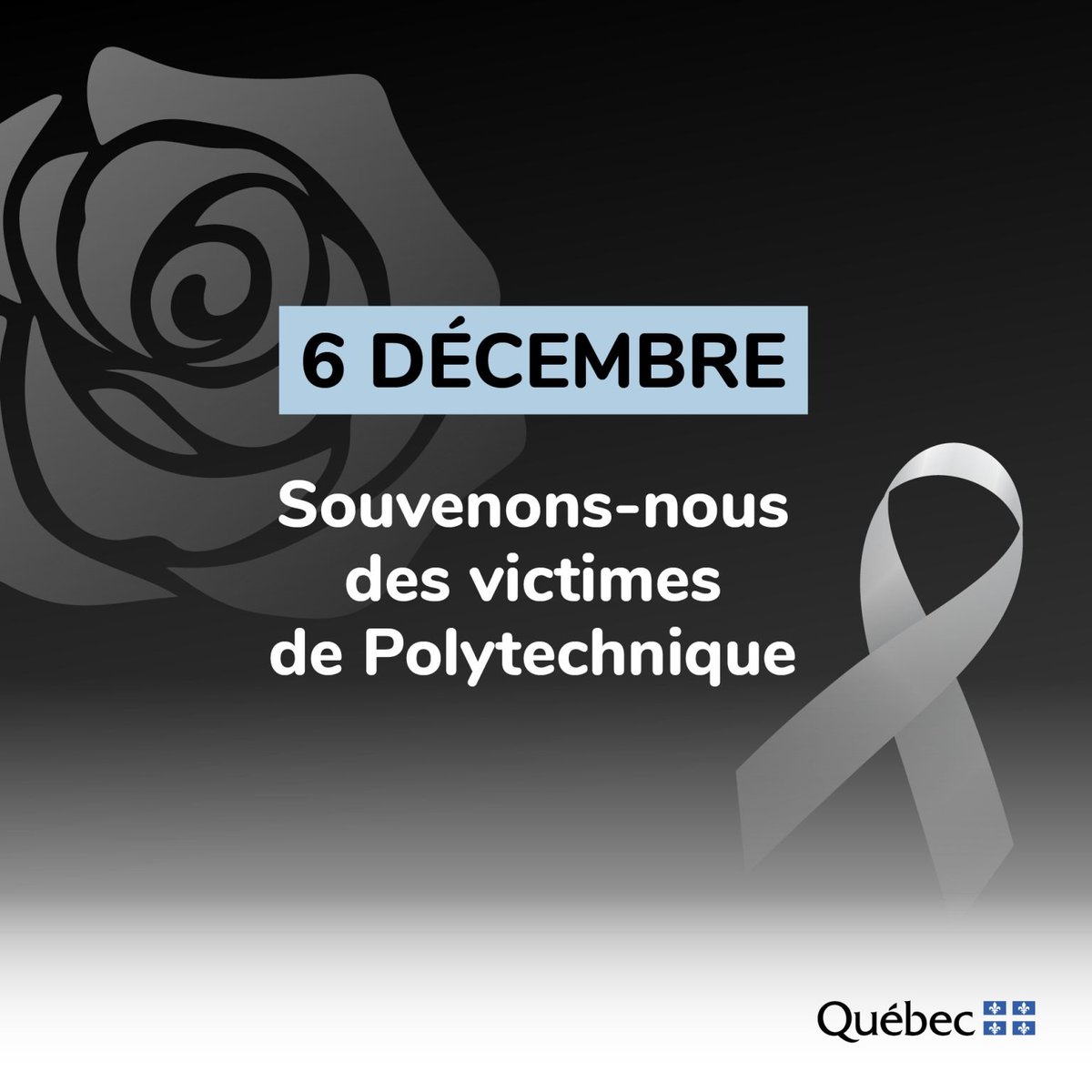 🕯️ À l'occasion de la Journée nationale de la commémoration et d'action contre la violence faite aux femmes, le Québec honore la mémoire des 14 femmes assassinées lors du féminicide de masse survenu à l’École Polytechnique de Montréal le 6 décembre 1989.