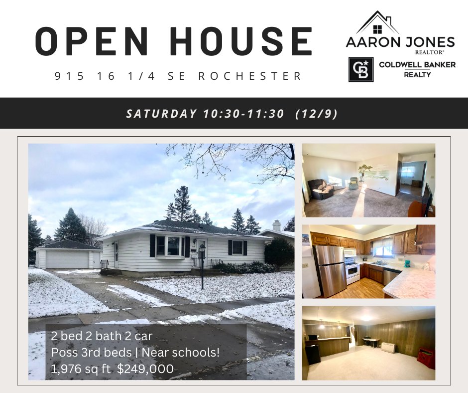 Walk thru this terrific home Saturday!

#rochmn #rochestermn #openhouse #aaronjonesrealtor #rochestermnrealestate