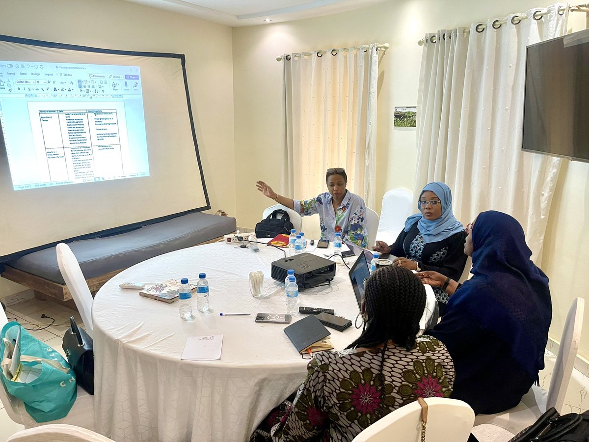 NigeriElles's tweet photo. Séance de travail du comité de rédaction du rapport final de la réunion des femmes entrepreneurs ce jour aux Roniers. Nous nous sommes réunies pour finaliser le rapport et y insérer les différentes recommandations. Le rapport final fera ressortir les principaux défis auxquels sont confrontées les entreprises dirigées par les femmes au #Niger depuis le coup d’état du 26 juillet derniers, les besoins de ces dernières ainsi que les recommandations pour une sortie de crise dans le court et le moyen terme. 
#WomenEmpowerment 
#WeMeet2024