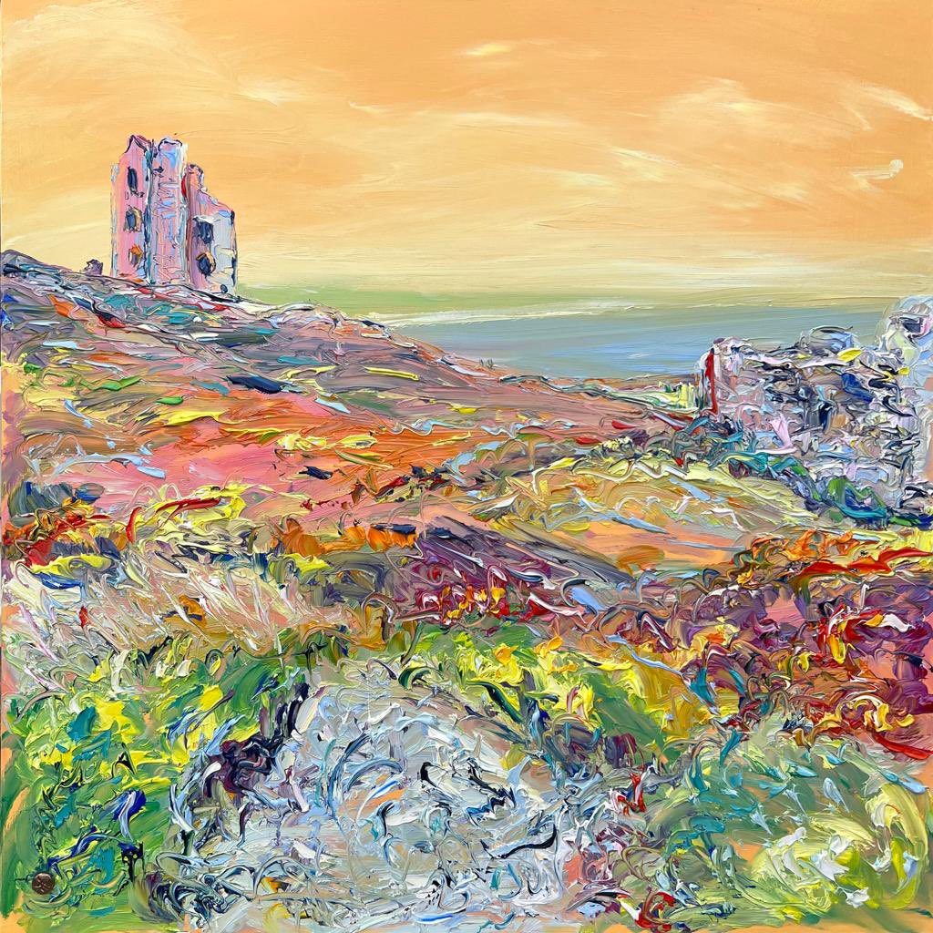 Just finished ‘The Wild Beacon’ 50cm x 50cm #contemporaryart #cornwall #artforsale