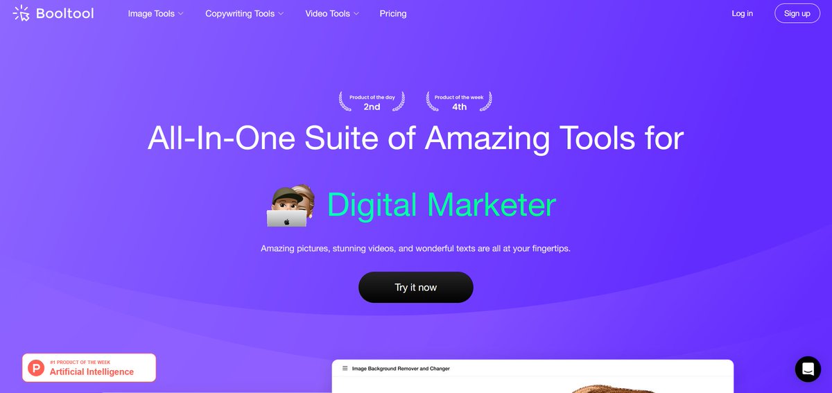 AiRepoHub's tweet image. #Booltool
Booltool – A toolkit for digital marketers, online shop owners, content creators, and graphic designers. Boost your productivity...
airepohub.com/copywriting/bo… #ArtificialIntelligence #AI