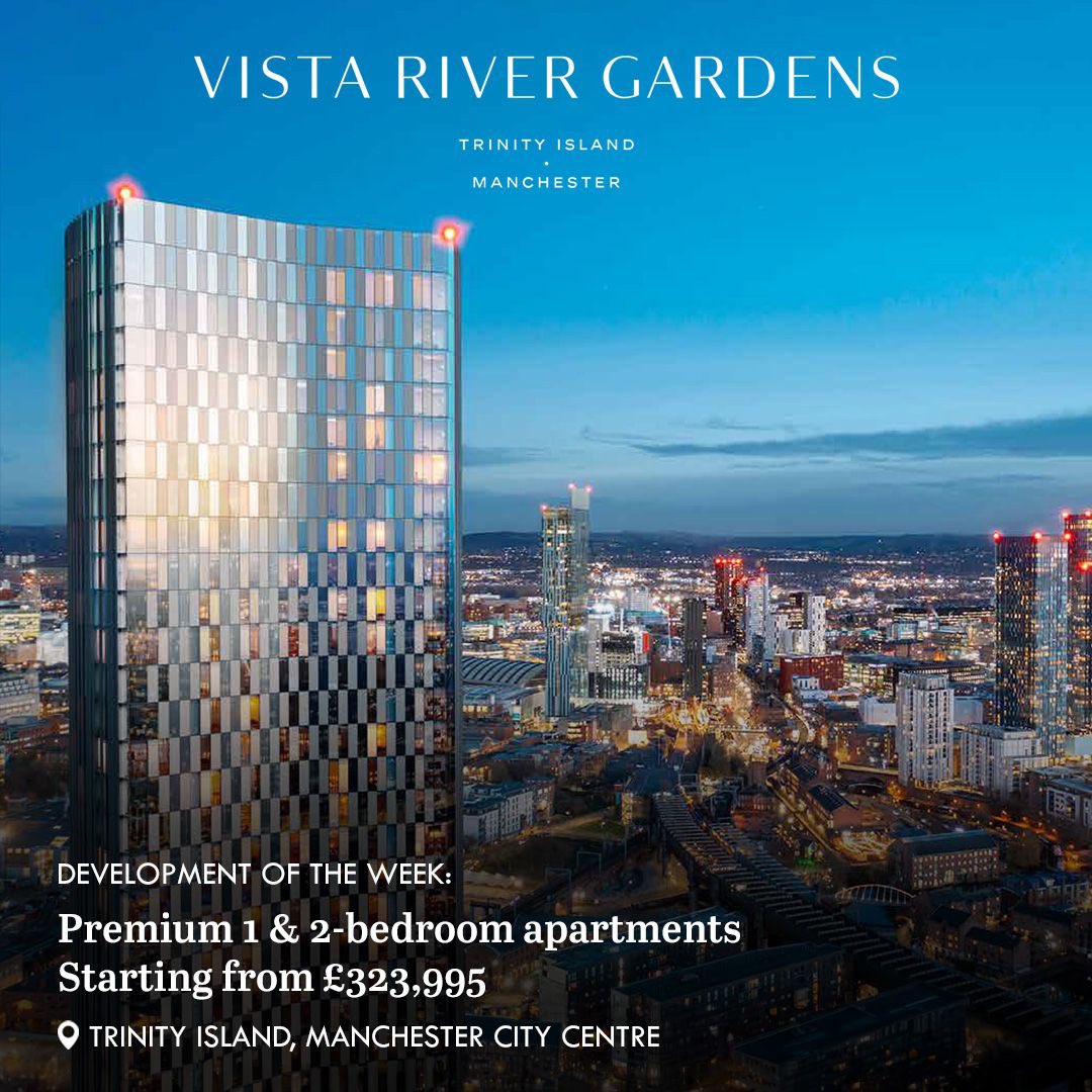 #VistaRiverGardens is an impressive 55-storey tower located on the bank of the River Irwell at #TrinityIsland, #Manchester.

Speak to our sales team to find out more: +44 7495 071113

#manchesterapartments #investmentproperty #ukrealestate #renaker #downtowninternational