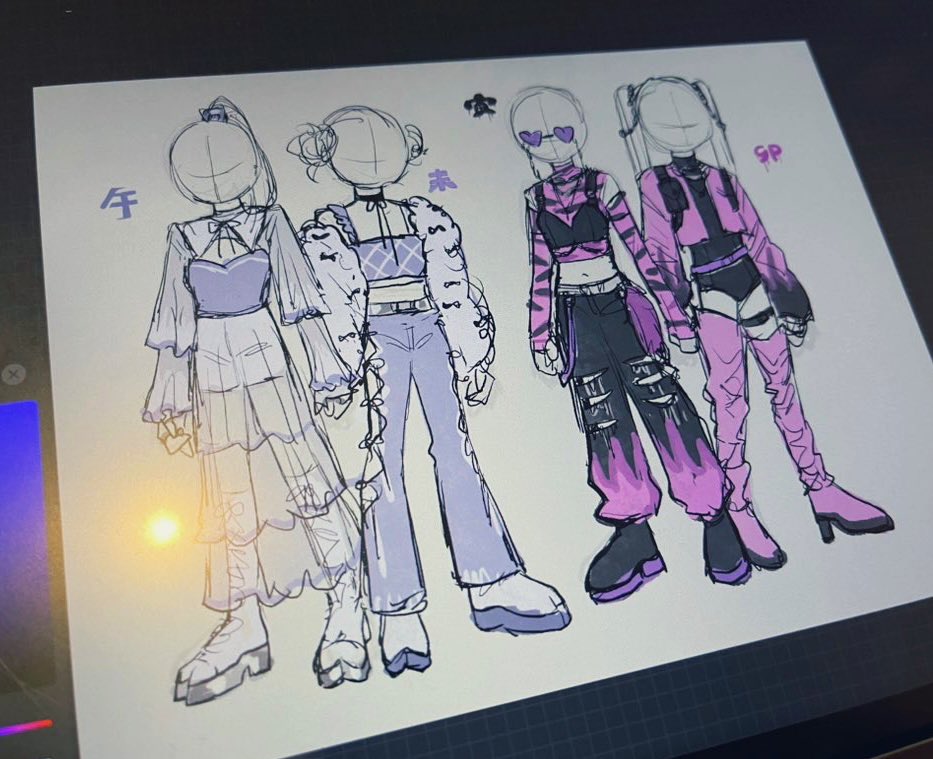 仕事の合間に描いてる好み詰め込んだ服の絵、超気に行ってるからこれで画集作ってみたい