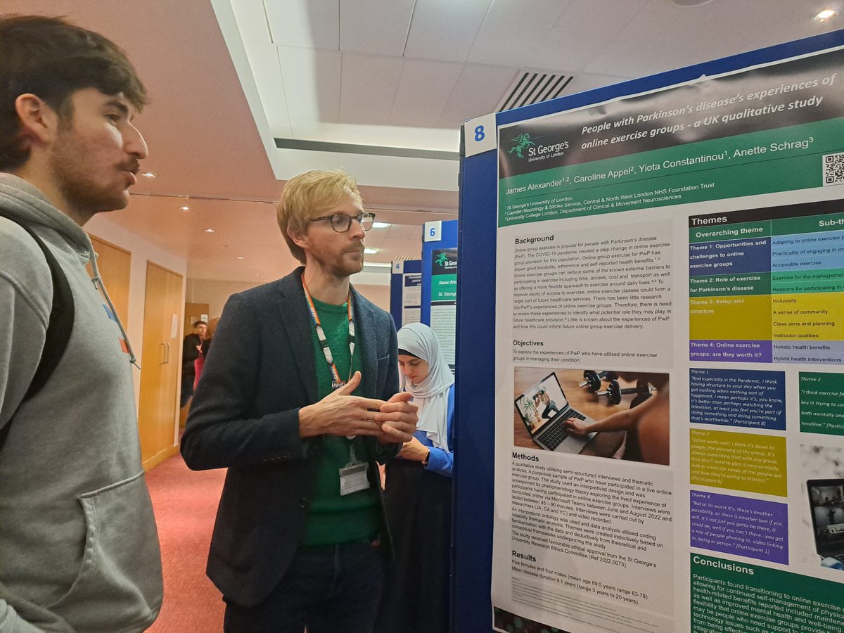 James Alexander (@jamesalexphysio) on Twitter photo Great time talking to students, clinicians and academics about online group exercise for people with Parkinson’s. <a href="/StGeorgesUni/">St George's, University of London (1752-2024)</a> #sgulresearchday Great time talking to students, clinicians and academics about online group exercise for people with Parkinson’s. <a href="/StGeorgesUni/">St George's, University of London (1752-2024)</a> #sgulresearchday
