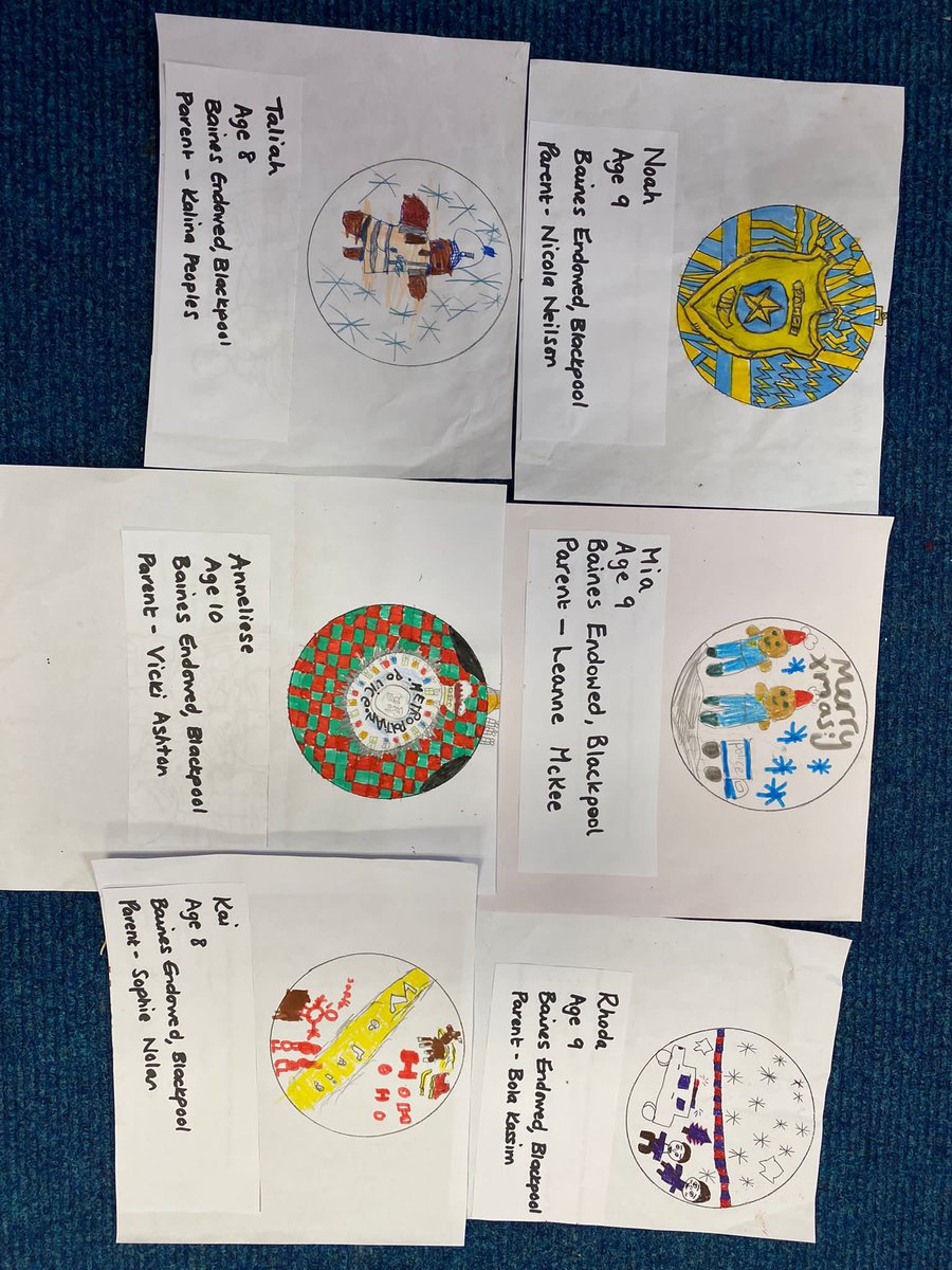 bainesendowed's tweet image. Our pupils have been busy designing police themed Christmas baubles as part of the @LancsPolice competition #BobbiesOnABauble Take a look at our entries 🎄