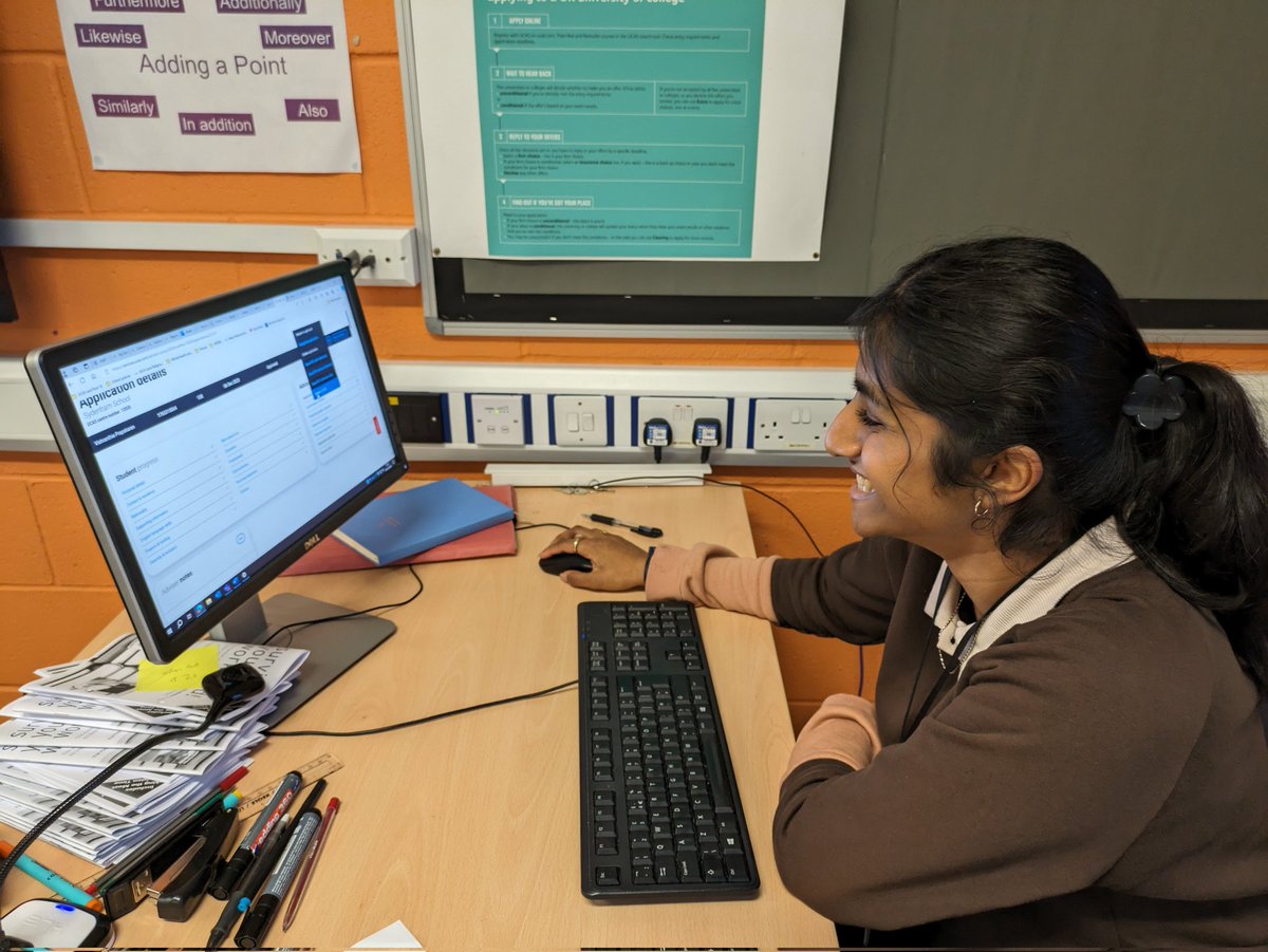 We are delighted to send off Vishranthie's UCAS application to study Business Management.