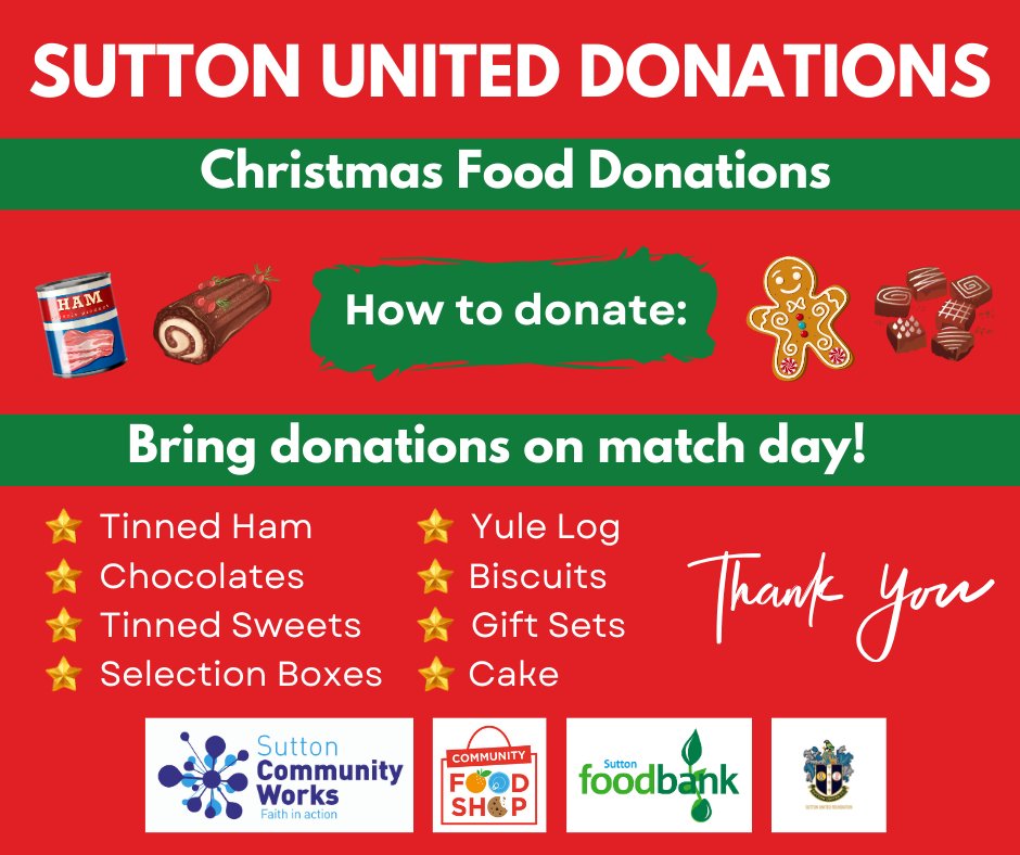 suttoncommunityworks (@changesutton) on Twitter photo Looking forward to collecting Christmas donations for those in need #sutton this Saturday <a href="/suttonunited/">Sutton United</a>
You can also donate bankuet.co.uk/communityfoods… Looking forward to collecting Christmas donations for those in need #sutton this Saturday <a href="/suttonunited/">Sutton United</a>
You can also donate bankuet.co.uk/communityfoods…