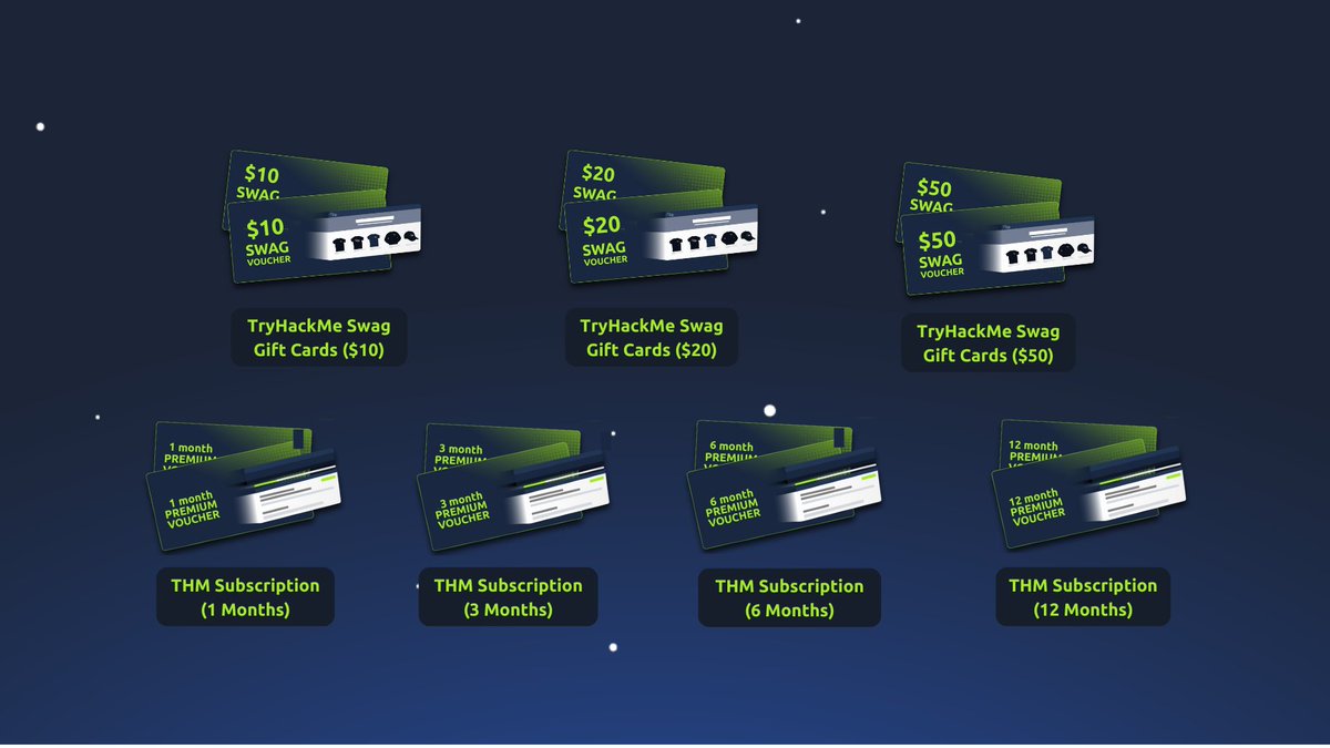 tryhackme's tweet photo. Have you seen the $50,000 prizes we have up for grabs? 🎁😏

And it's not too late to join in on the fun and claim your prizes! You just need to take part in #AdventOfCyber. The more tasks you complete, the higher your chances of winning big 👀

🔗 https://t.co/qtqSZ9oYc4 https://t.co/rt3tDf3QlD