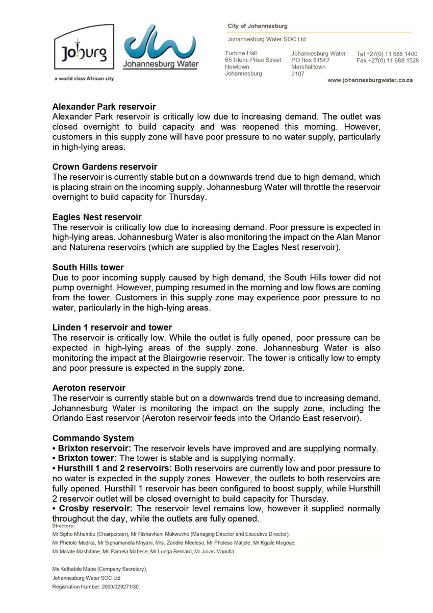 Johannesburg Water tweet media