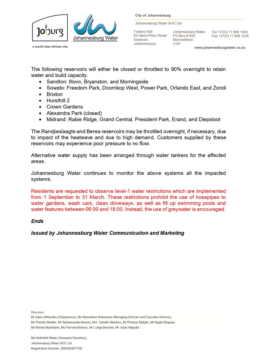 Johannesburg Water tweet media