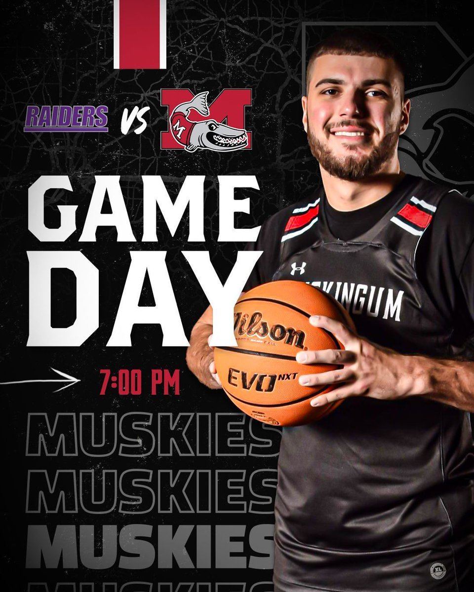 🚨GAMEDAY🚨 
🏀<a href="/MuskingumHoops/">Muskingum Men’s Basketball</a>🏀
⏰: 7:00 PM
📍: Steele Center | New Concord, Ohio
🆚: #11 Mount Union
📷: #23 Ethan Taylor - Jr.
📣: Brook Intermediate Jump Rope Team
🌭: Dollar Hotdogs
📺: buff.ly/47FkZ1V
📊: buff.ly/47JYFUz
🎟️: buff.ly/3DozAT0