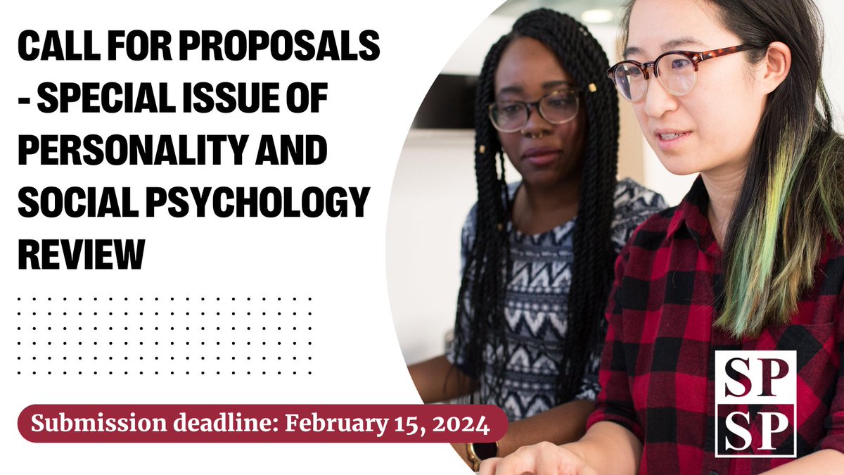 Personality and Social Psychology Review is seeking proposals for a special issue highlighting personality and social psychological theory from majority world contexts.

Submission deadline: February 15

🔗: ow.ly/W83o50Qg0is