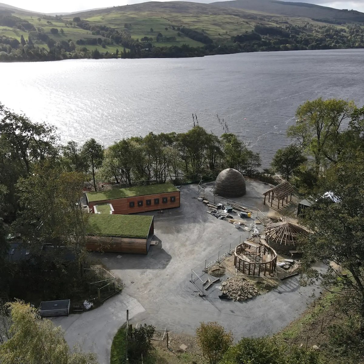 jmlsips's tweet photo. #NoMoreDigging captured the scale, progress & beauty of the @scottishcrannog in this wonderful aerial shot. Our work on the #modular museum & cafΓ© building is almost complete. We canβt wait for the visitors to start enjoying it! #scottisharchaeology #scottishhistory https://t.co/pGXhyHvEmV