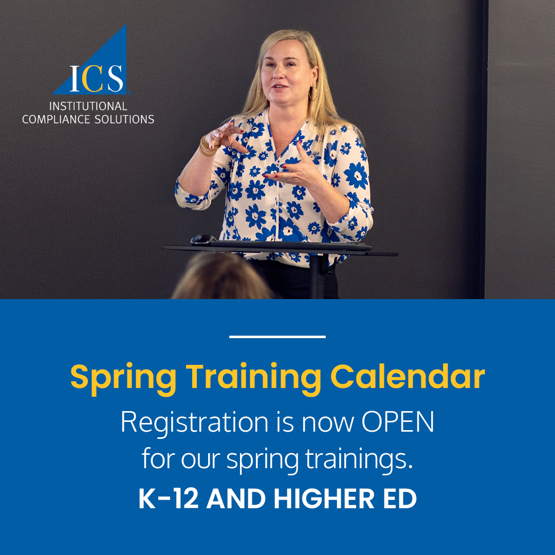 title9authority's tweet image. Spring Training Registration is OPEN! Join our Title IX trainings designed specifically for the K-12 and Higher Education communities to support, empower, and educate.

K-12: icslawyer.com/ics-events/k-1…
Higher Ed: icslawyer.com/ics-events/hig…

Register now! #TitleIX #TrainingExpert #ICS