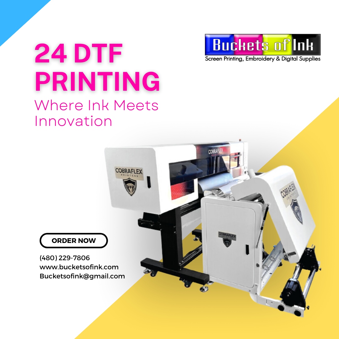 Where ink meets innovation, there's 24 DTF Printing! 

🎨✨ Explore the magic of direct-to-film printing that takes your creativity to new heights. 

Unleash the power of vibrant and imaginative prints. 

#DTFPrintingMagic #InkInnovation 

🌐 bucketsofink.com
📞 (480) 2...