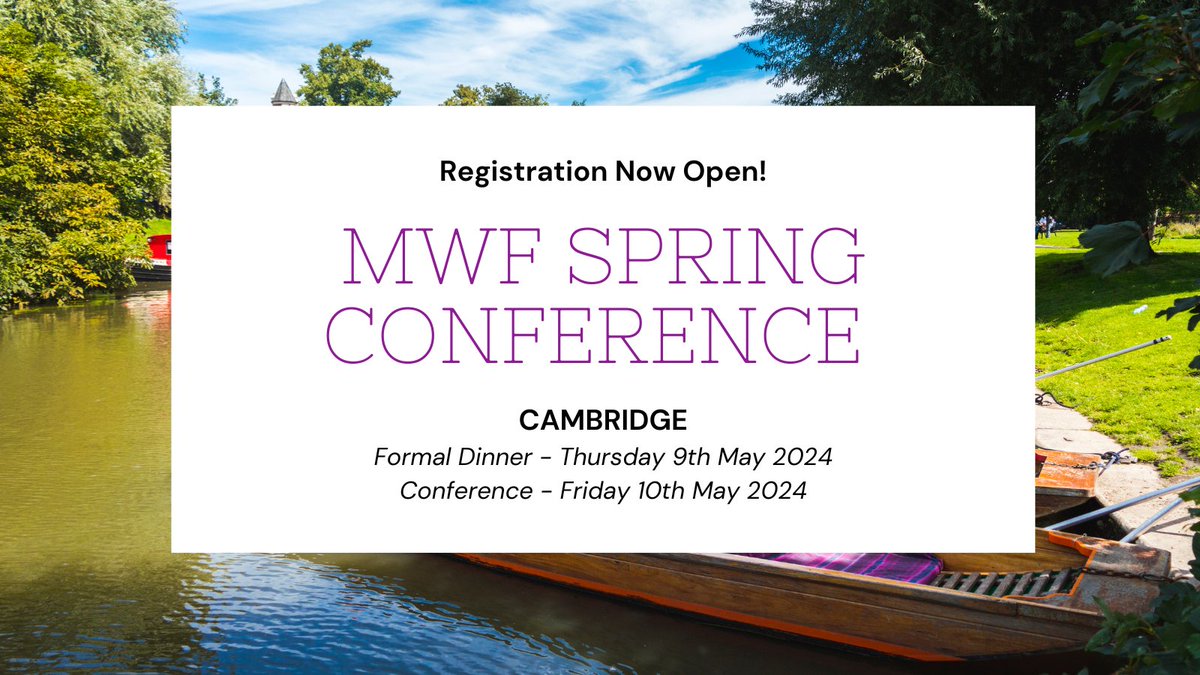 MWF is delighted to announce that registration is now open for the MWF Spring Conference which is taking place on the 10th May 2024 in Cambridge. To register and for more details, please click here: medicalwomensfederation.org.uk/news-events/co…