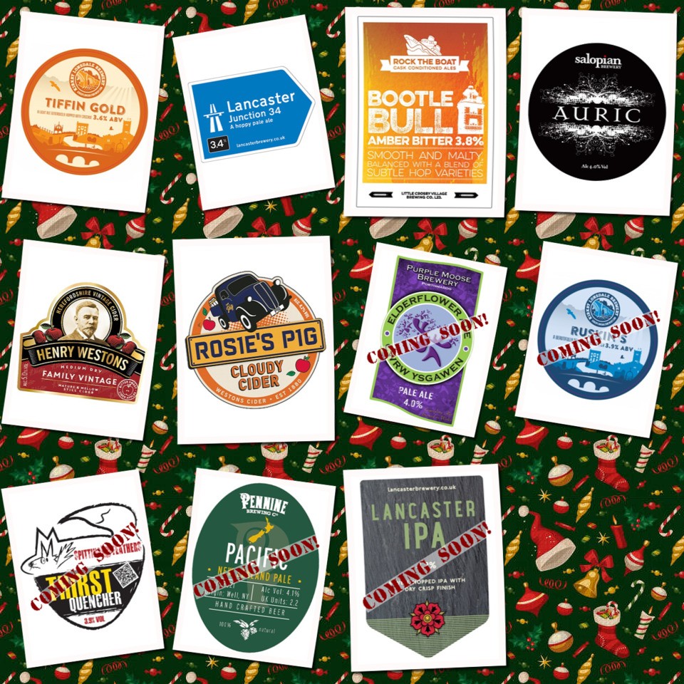 The Corner Post (@cornerpost_the) on Twitter photo Our Wednesday starting line-up looks like this today. We are open from 4pm - 9pm if you fancy popping in to try them out. Cheers!
<a href="/KLBrewery/">Kirkby Lonsdale Brew</a> <a href="/lancasterale/">Lancaster Brewery</a> <a href="/RockTheBoatAle/">RockTheBoat Brewery</a> <a href="/SalopianBrewery/">Salopian Brewery</a> @WestonsCiderMil <a href="/LiverpoolCAMRA/">Liverpool CAMRA</a>
#RealAleFinder Our Wednesday starting line-up looks like this today. We are open from 4pm - 9pm if you fancy popping in to try them out. Cheers!
<a href="/KLBrewery/">Kirkby Lonsdale Brew</a> <a href="/lancasterale/">Lancaster Brewery</a> <a href="/RockTheBoatAle/">RockTheBoat Brewery</a> <a href="/SalopianBrewery/">Salopian Brewery</a> @WestonsCiderMil <a href="/LiverpoolCAMRA/">Liverpool CAMRA</a>
#RealAleFinder