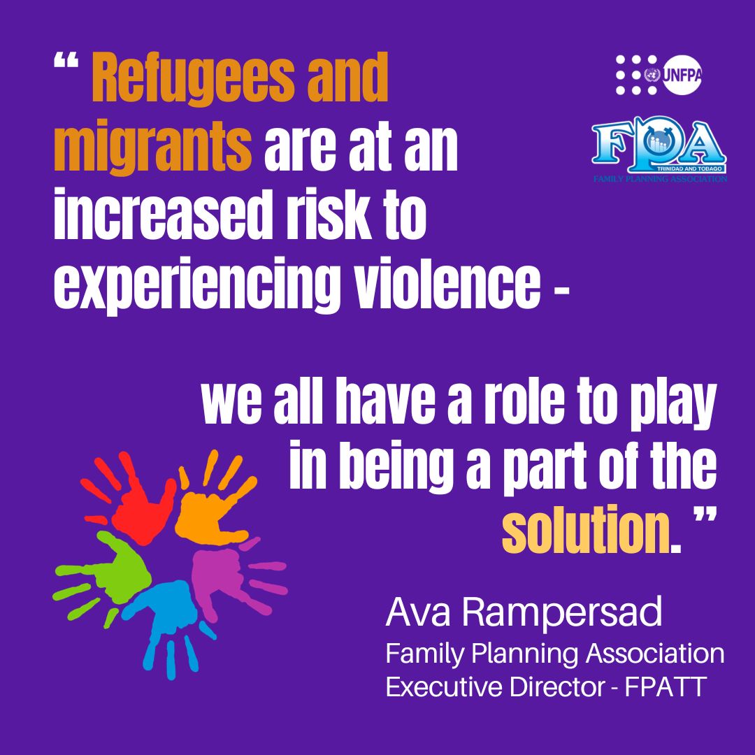 “Refugees and migrants are at an increased risk to experiencing violence - we all have a role to play in being a part of the solution.” - Ava Rampersad, Executive Director at Family Planning Association (FPATT)
#CaribbeanVoices #UNFPA #EndGBV #16DaysofActivism #UNFPACaribbean