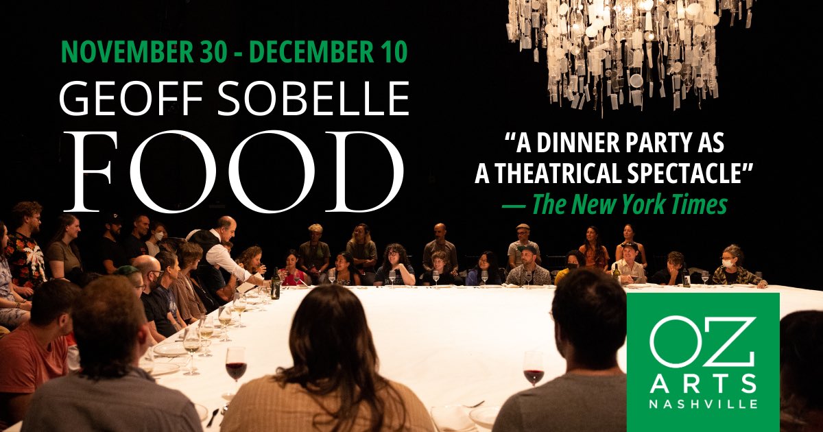 IntersectionCME's tweet image. This weekend at @OZArtsNashville, gather around a giant dining table for an unforgettable theatrical experience. Acclaimed performer #GeoffSobelle explores how we eat, what’s in the soup, who pays the bill, &amp;amp; the fascinating human relationship with FOOD: bit.ly/OZFood23