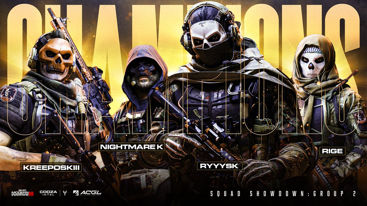 Tuesday Group 2 | ACGL 4v4 CHAMPIONS

🏆 <a href="/RisingSun974/">Rising Sun 🇷🇪</a>
👑 <a href="/Kreeposkiii/">Paul</a> 
👑 <a href="/pierre_run/">_RIGE_</a> 
👑 <a href="/LunarRMo/">RinSZN (Lunar🇷🇪)</a> 
👑 <a href="/RyyysK_DC/">M8 RyyysK</a>

#CODZAGrind