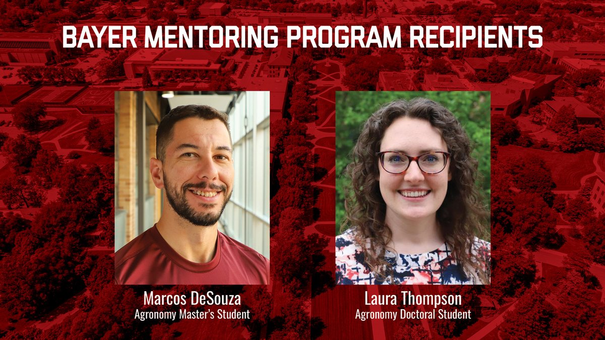 Marcos DeSouza and Laura Thompson, #UNLAgroHort grad students, were selected for the Bayer Mentoring Program, a global competitive one-year mentoring program for early career students &amp; post-doc researchers.
 ›› go.unl.edu/ib3d

#UNL <a href="/UNL_IANR/">Institute of Agriculture and Natural Resources</a> <a href="/UNLExtension/">Nebraska Extension</a> <a href="/UNL_CASNR/">University of Nebraska CASNR</a>