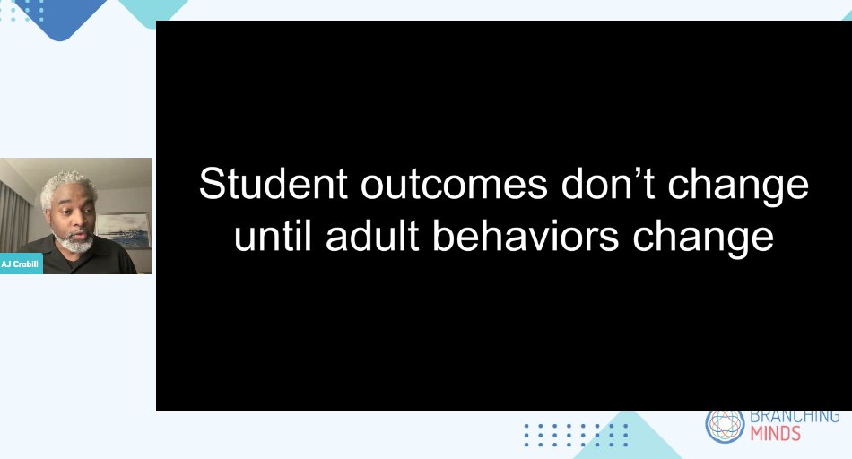 'Student outcomes don't change until adult behaviors change.' Listening in to @ajcrabill7 AJ Crabill provide an inspiring keynote at the @BranchingMinds 2023
#MTSSsummit -- Let's dig in #k12 #mtss 💪