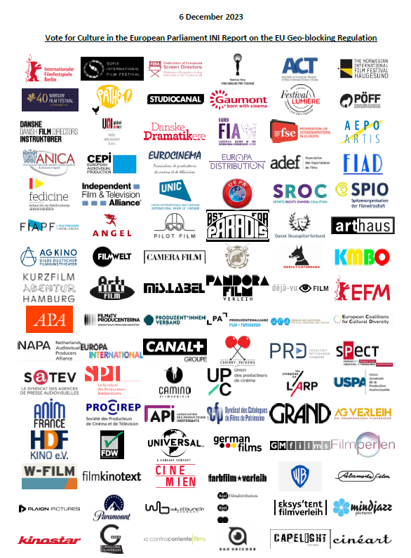 ACT_eu's tweet photo. 📢🎞️#Vote4Culture in the @Europarl_EN INI report on #Geoblocking 

Joint statement of 619 AV organisations ⬇️

https://t.co/r8TmZEfJME https://t.co/sdh323xJjl