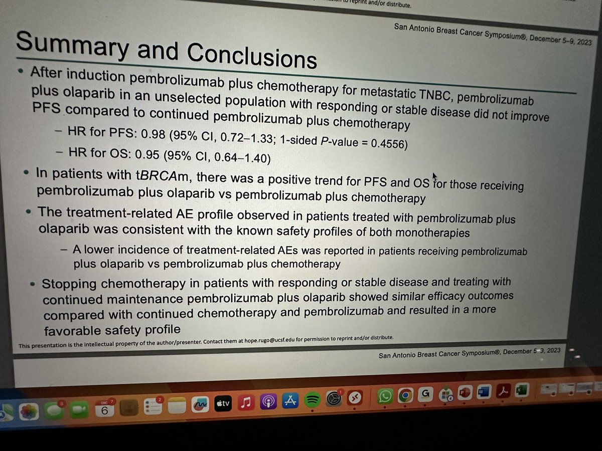 Ready to de escalate chemo in 1st line PDL+ triple negative ABC #SABCS23 @_SOLTI @ESMO_Open @ASCO @SABCSSanAntonio specially for gBRCAmut