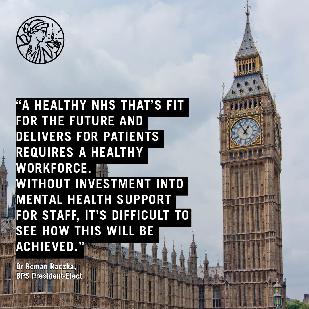 At today's #westminsterhealthforum, @romanpsych highlighted the retention implications of removing funding for NHS Staff Mental Health and Wellbeing Hubs #FundNHSHubs More on Roman's keynote speech to policymakers and parliamentarians 👉 bps.org.uk/news/bps-presi…