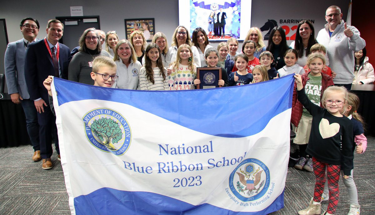At the Dec. 5 Barrington 220 Board of Education meeting, the Board of Education recognized Arnett C. Lines Elementary School, which received the 2023 National Blue Ribbon Award! #Unifiedfor50 #NBRS2023

Read more in the latest Board update: conta.cc/3NjOTAr