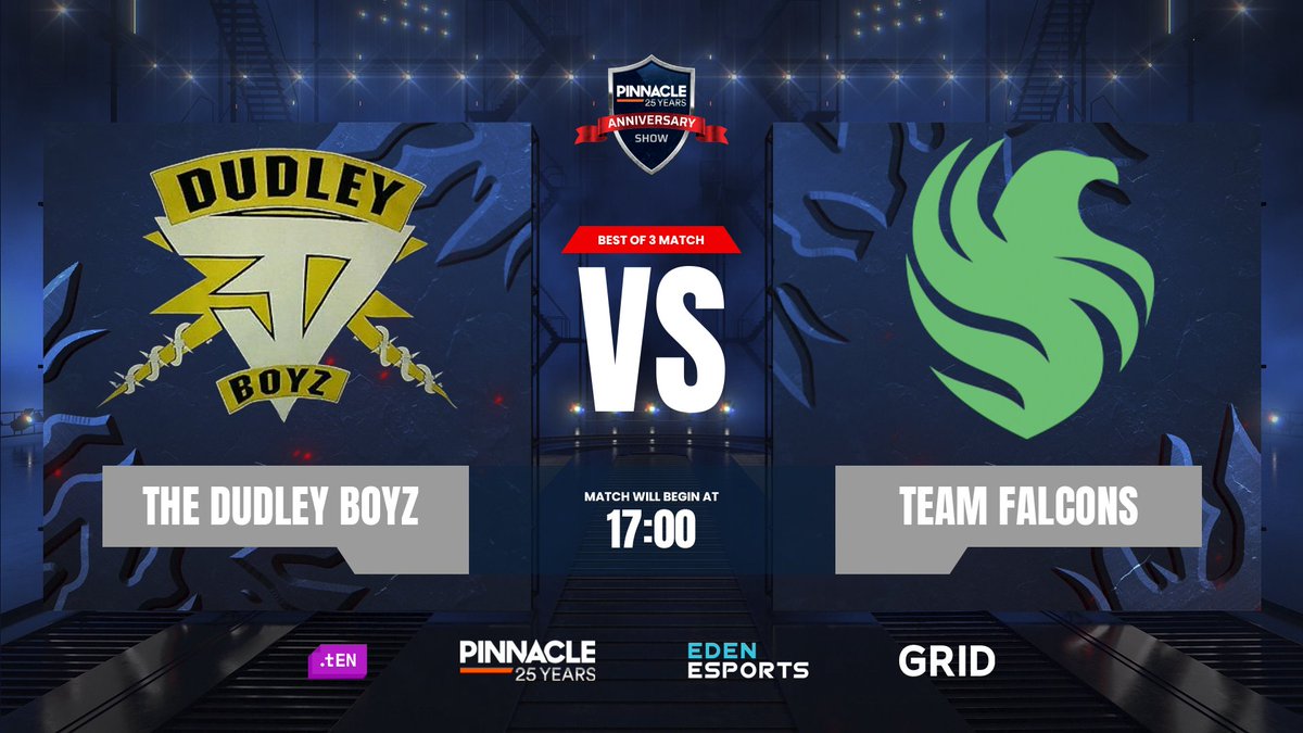 ⚠️IT IS THE GRAND FINAL TIME⚠️

⚔️The Dudley Boyz vs <a href="/FalconsEsport/">Falcons Esports</a> - bo5!
🥇$50,000

🎙️<a href="/Kipspul/">Muriëlle "Kips" Huisman</a> &amp; <a href="/hairy_freak/">Nikola Babic</a> 

📺twitch.tv/pinnacle_Dota