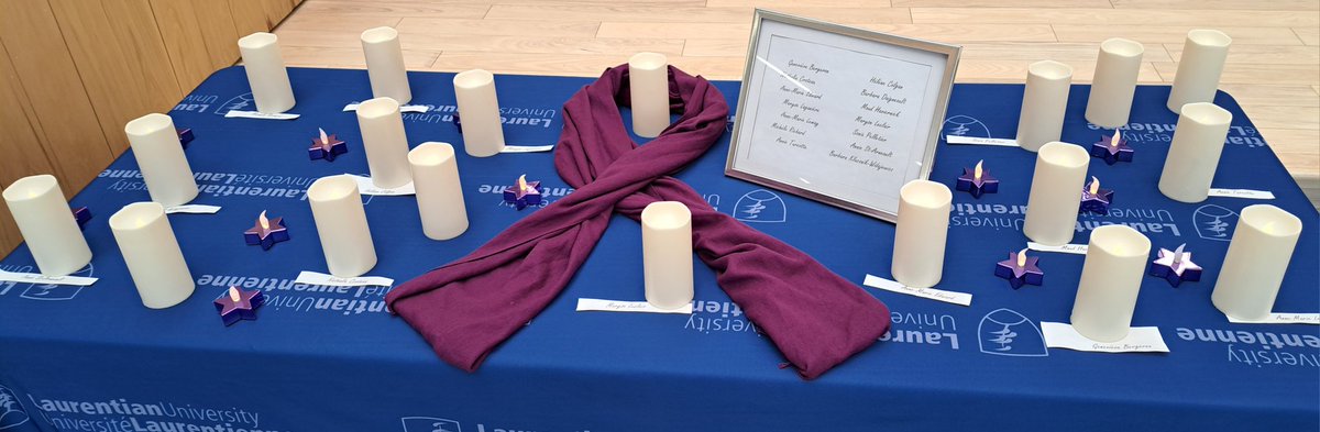 Thanks to whoever set up this memorial in the atrium to the 14 women killed in the 1989 École Polytechnique attack.
#dec6 #rememberthe14