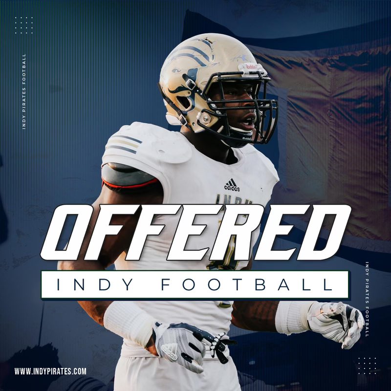 #AGTG After a great conversation with <a href="/_CoachPowell/">Taylor Powell</a> I am Blessed to receive an offer to play at <a href="/DreamU_IndyFB/">Indy CC Football</a>!