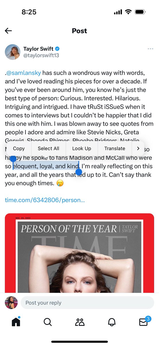 taylor swift using the oxford comma 🤔
