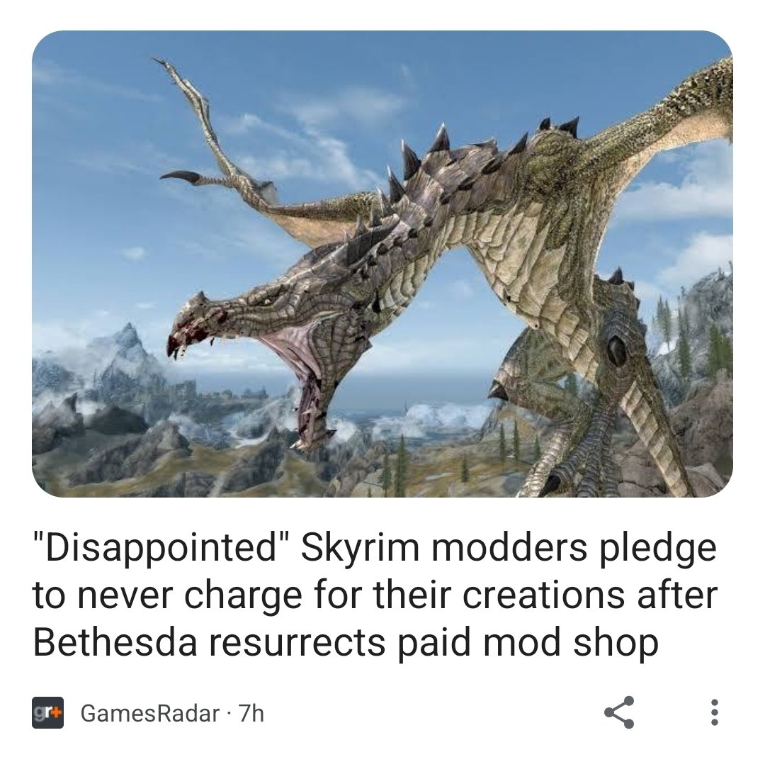 Disappointed Skyrim modders pledge to never charge for their creations  after Bethesda resurrects paid mod shop