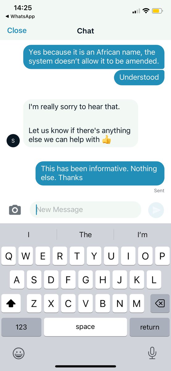 chiz2015's tweet photo. Last week I tried to set a preferred name with @monzo bank, because why not. Only to be told by their staff member on chat that I could not because, it appears they did not recognise Chiz as a short name for my name. I know, in 2023! Screenshots attached 1/2 @BBCLondonNews https://t.co/0vNwfPk7mg