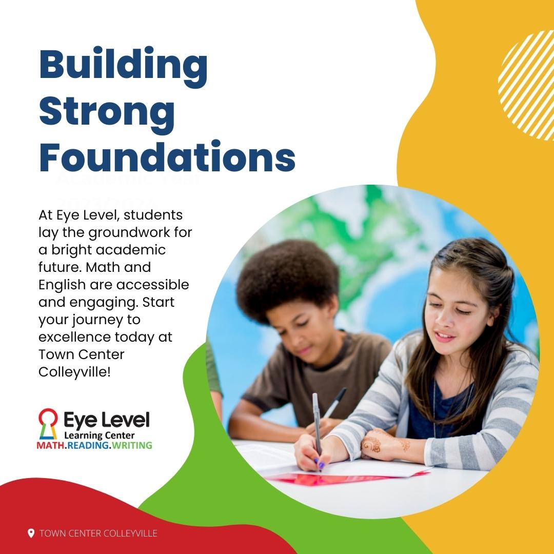 TColleyville's tweet image. 🌟 Building Strong Foundations: With @EyeLevel, students lay the groundwork for a bright academic future. Math and English are accessible and engaging. Start your journey to excellence today at Town Center Colleyville ! 🧮📝 

#StrongFoundations #EyeLevel #towncentercolleyville