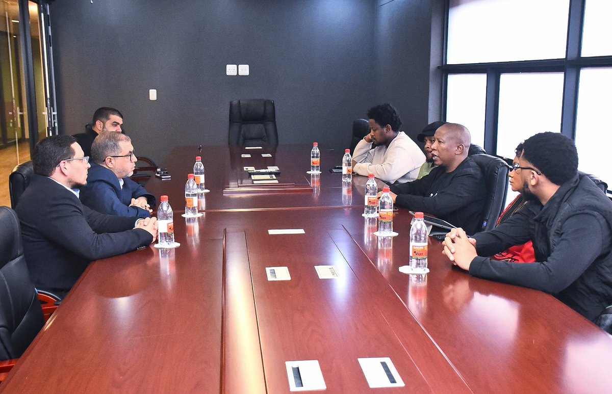 ♦️In Pictures♦️

Today, the CIC <a href="/Julius_S_Malema/">Julius Sello Malema</a> led a delegation that met with the resistance movement of Palestine HAMAS, led by Dr. Basem Naim at Winnie Madikizela Mandela House 

- The EFF remains inspired by the resistance in Palestine and is convinced that the Zionist