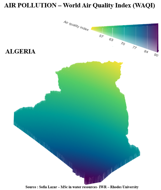 LAZARSofia1's tweet photo. ✨ Mapping #WAQI data with style! 🌍 Utilized #tidyverse, #httr, #giscoR, #sf, #gstat, #classInt for an elegant visualization of air quality. Focused on #SouthAfrica and #Algeria. Inspired by @milos_agathon 's tutorial! 📊🌐 #R #AirPollution #DataVisualization https://t.co/BYfGjiLRUF
