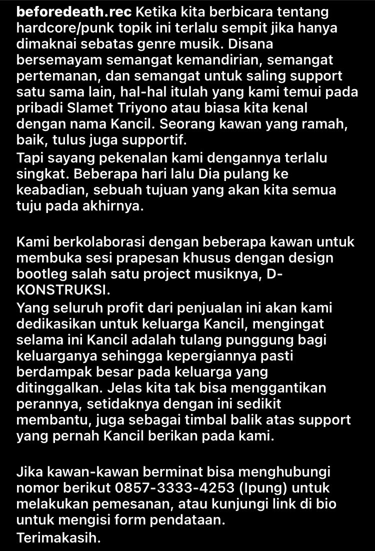 dwipurnamaw's tweet photo. T-shirt Artwork oleh @_untitled13 Poster Artwork oleh @animosityworld
Panjang umur pertemanan!
#PunkIsSupportNotCompetition
#KawakancilForever https://t.co/GgQkq46tDz