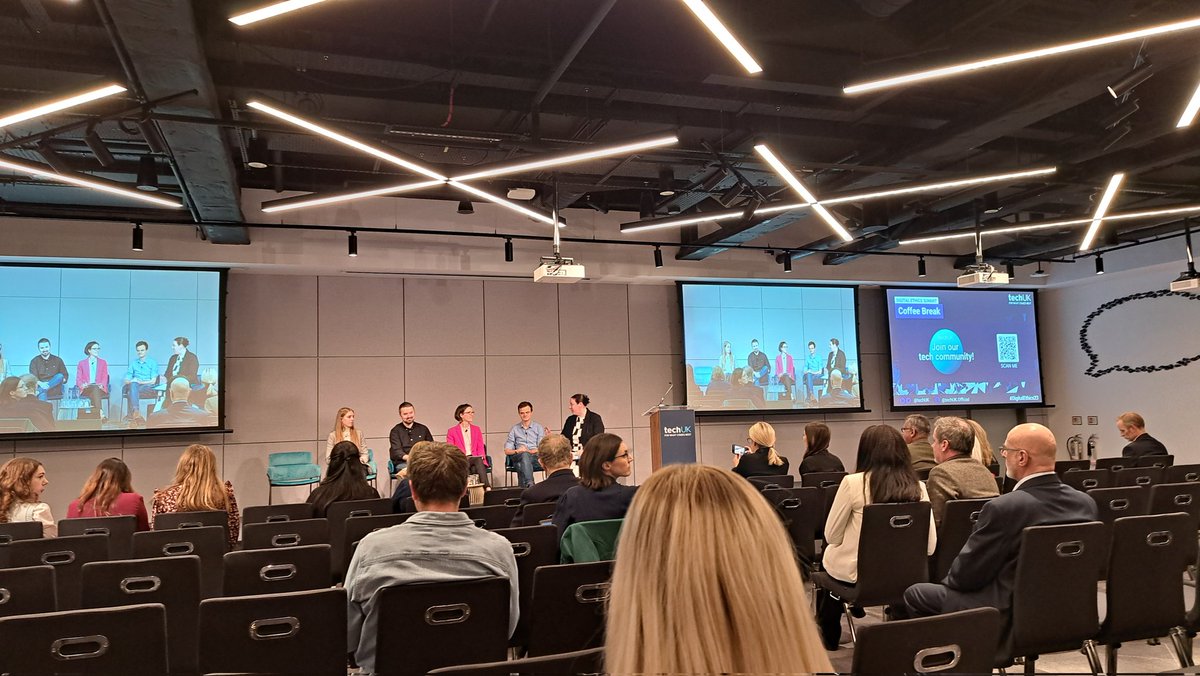 techUK's tweet photo. And now... to the final panel of the day!! During this panel we are looking back at the most significant developments in 2023 and discussing some predictions for 2024. Any thoughts? 👀 #DigitalEthics23 https://t.co/gFyrtiRAKy
