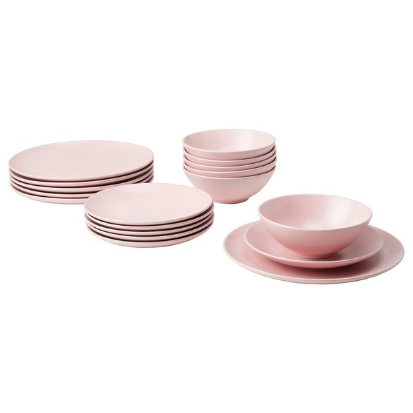 I just received FÄRGKLAR 18-piece dinnerware set - matte light pink from Anonymous via Throne. Thank