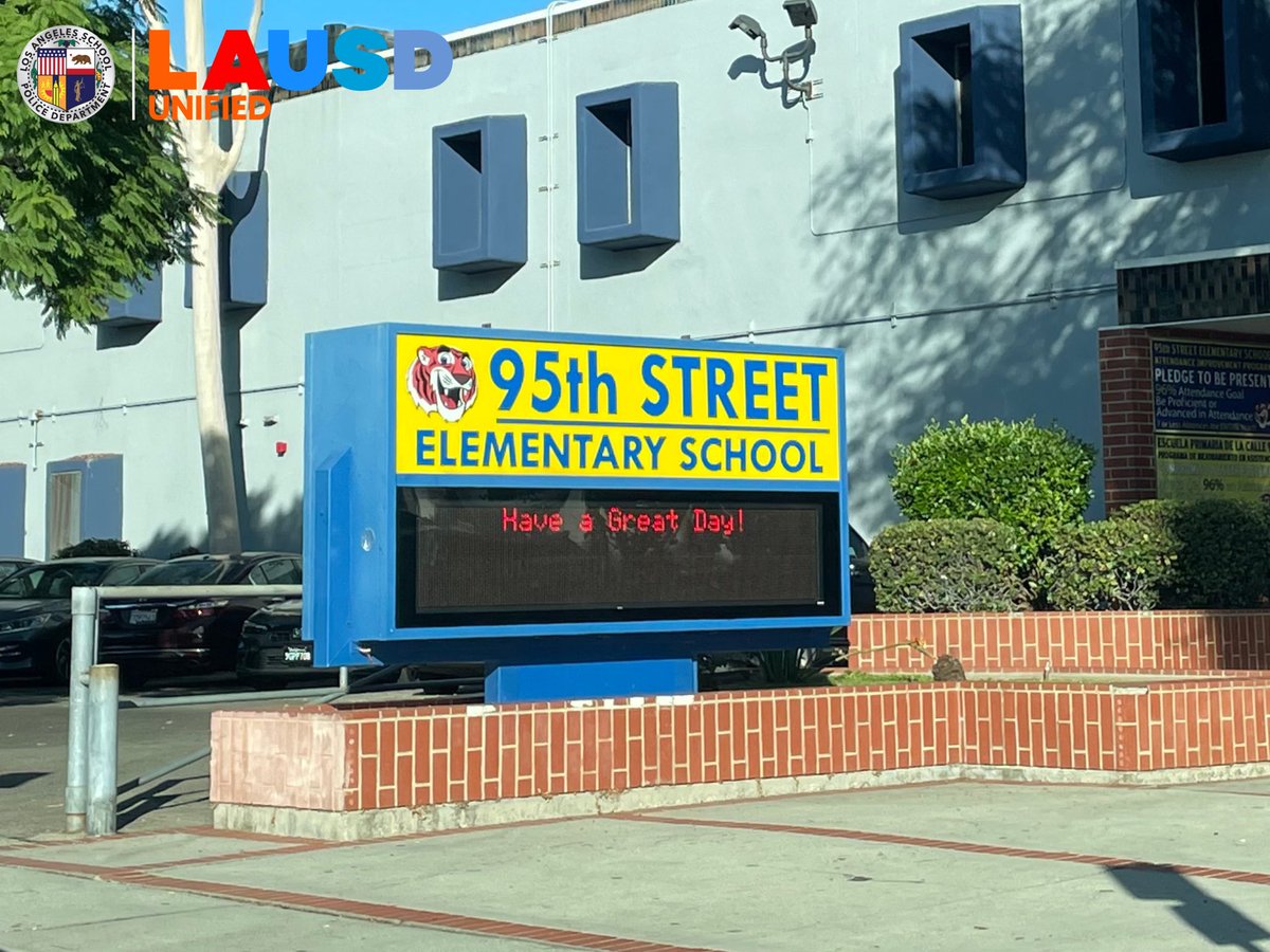 Championing safety & school community unity!

Officer Thomas stands firm in supporting Safety Awareness for Education-Neighborhoods on Watch (SAFENOW) at 95th Street Elementary School, an initiative by #LASPD.
🫱🏿‍🫲🏼💙
#LAUSD #ServingTheFutureToday #ReadyForTheWorld #CopsAndKids