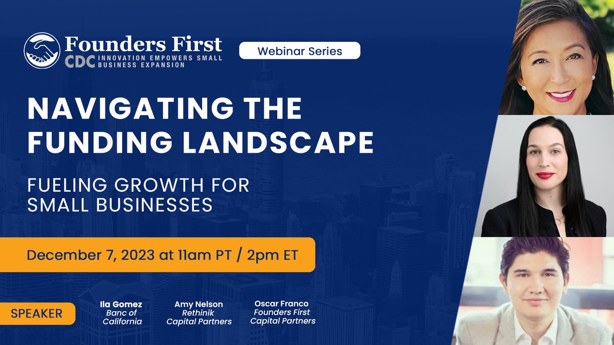 Join us on Thursday, December 7, 2023, at 11am for our webinar, 'Navigating The Funding Landscape.' Gain valuable insights on the funding landscape and how to leverage it to propel the growth of your business. Secure your spot now: ff-cdc.org/3T6SJjZ #BusinessGrowthInsights