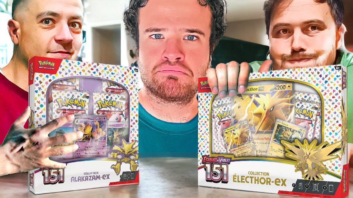 Rayquamaster's tweet image. On a (encore) ouvert des coffrets Pokémon 151 et cette fois-ci l'un d'entre nous n'a vraiment pas eu de chance, je vous laisse deviner qui : youtu.be/9jV04LtcTy0