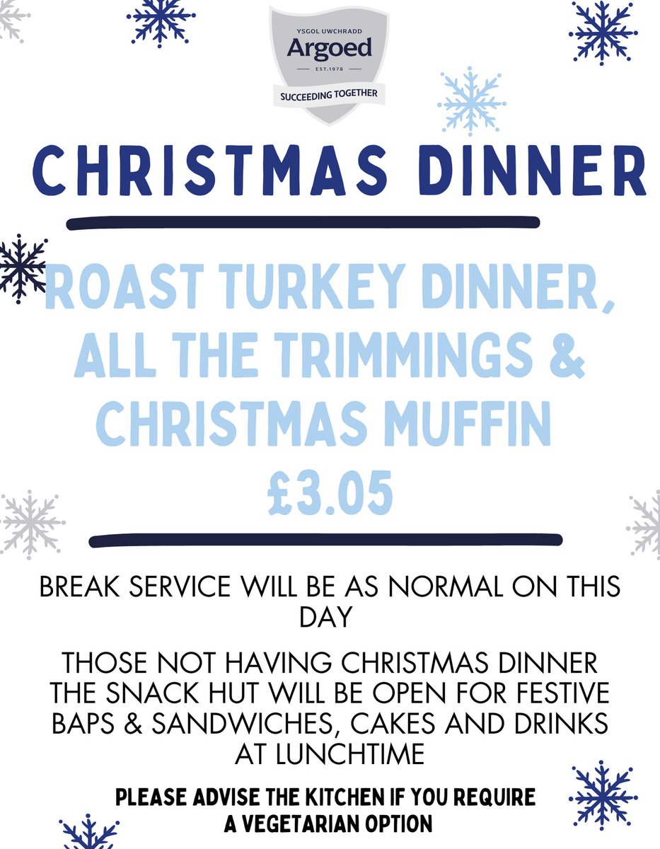 Get ready for Christmas Jumper and Christmas Dinner day tomorrow.

£1 contribution on ParentPay please🎄🎅