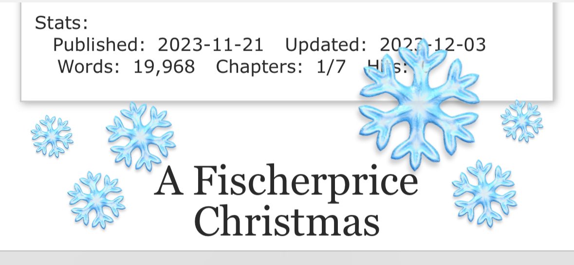 blessedapollo's tweet image. Hoping to finish the epilogue this week so I can finally share! ❄️〰️❄️ My longest #Fischerprice fic so far 😳⛓️ And no, I can’t think of a better name 😂