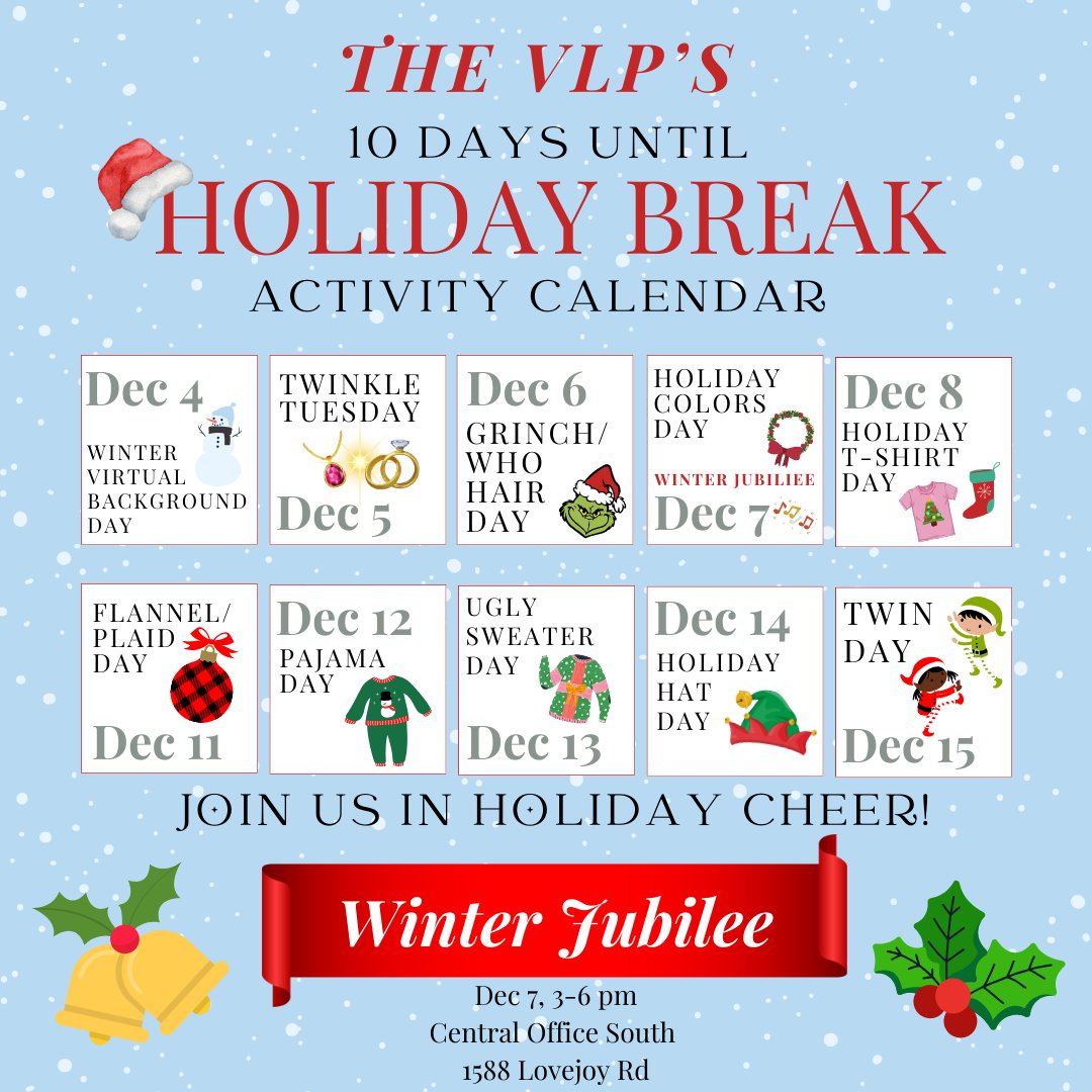 Countdown to the holidays with 10 days of festive fun!

Get ready for unforgettable activities and joyful memories at our Winter Jubilee on December 7, 3pm-6pm. 🎄✨ #10DaysOfChristmas #HolidayBreak
