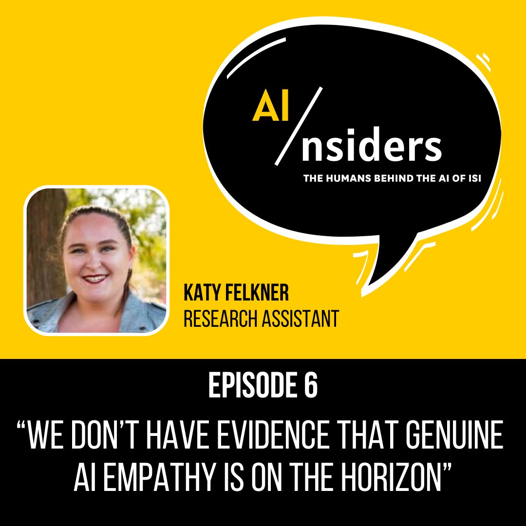 Director of #AI Division at ISI, Adam Russell, is on a journey to help build a better world with AI through the podcast, AI/nsiders. @katyfelkner, a PhD student in computer science, joins us to discuss her work in neural machine translation. Listen now: bit.ly/3t4ifMg